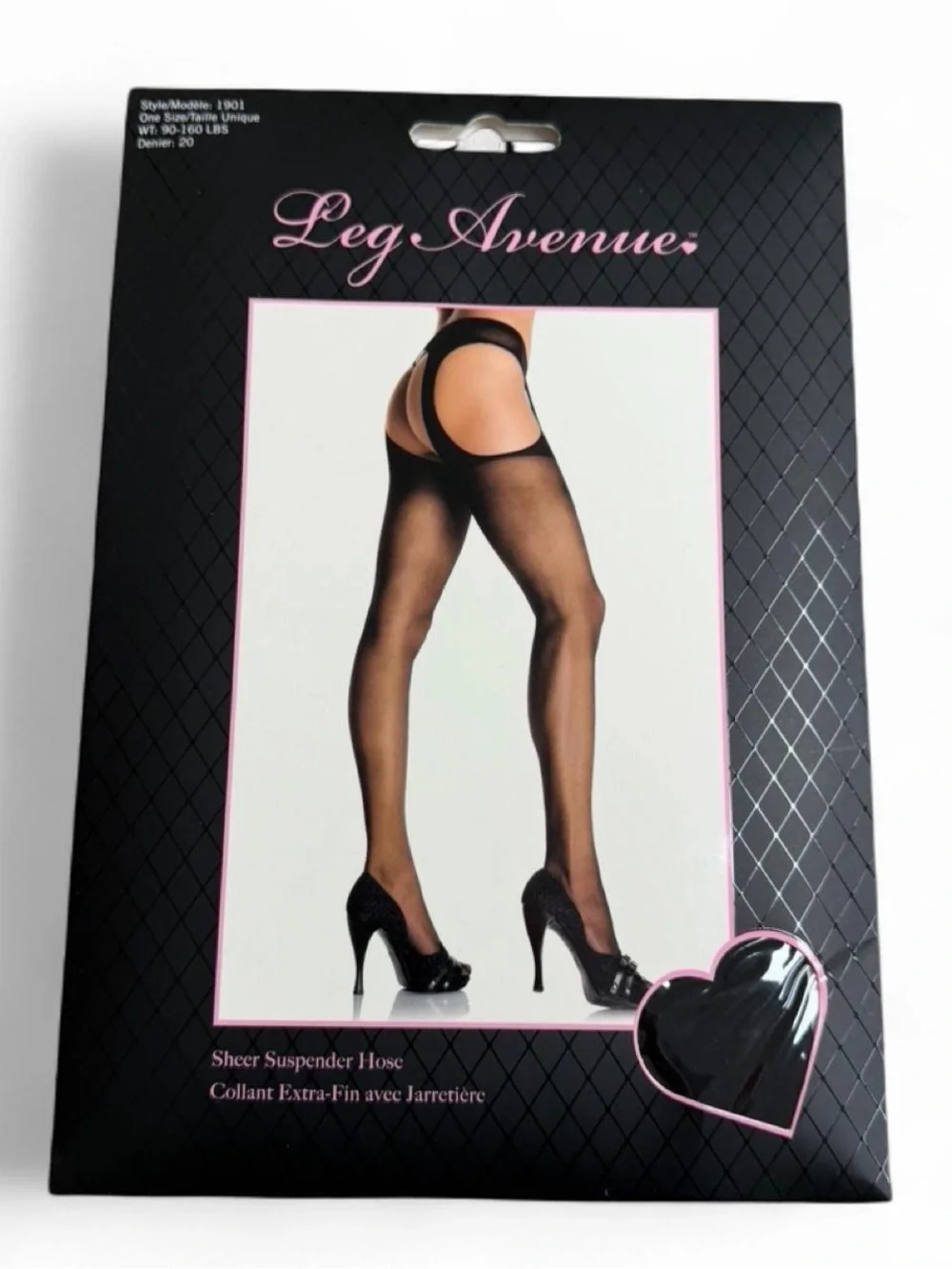 Y2K Deadstock 2000s leg avenue sheer suspender hose tights